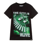 تيشيرت قطن باللون الاسود للاولاد, 1, hi-res