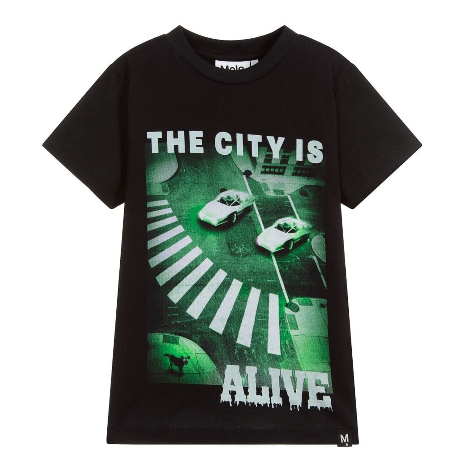 تيشيرت قطن باللون الاسود للاولاد, 1, hi-res