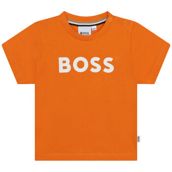 Younger Boys Orange Logo T-Shirt