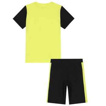 Boys Yellow & Black Shorts Set