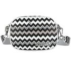 Girls Black & White Logo Zigzag Shoulder Bag, 2, hi-res