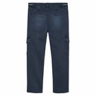 Boys Navy Blue Cargo Trousers, 1, hi-res
