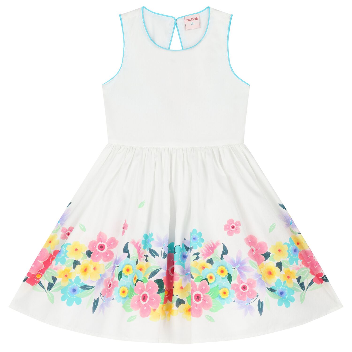 Girls White Floral Dress, 1, hi-res image number null