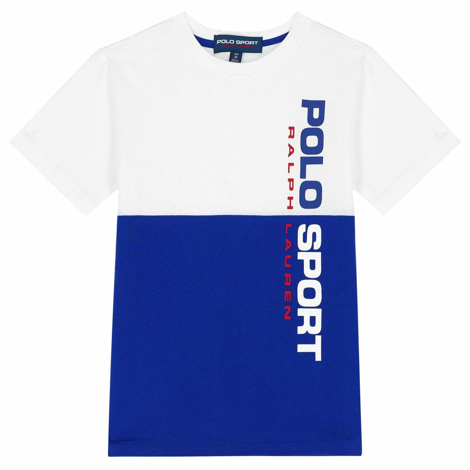 Older Boys White & Blue Logo T-Shirt, 2, hi-res