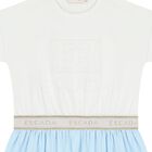 Girls White & Blue Logo Dress, 1, hi-res