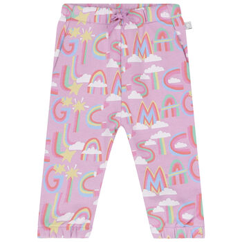 Younger Girls Pink Logo Joggers