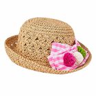 Girls Pink & Beige Hat, 1, hi-res
