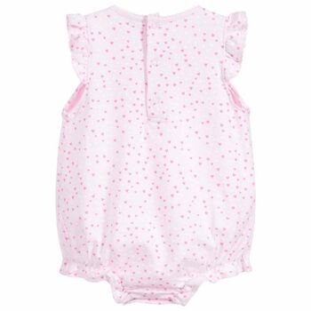 Baby Girls Pink Heart Print Romper