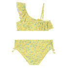 Girls Yellow Floral Bikini, 1, hi-res