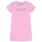 Girls Pink Logo Dress, 1, hi-res