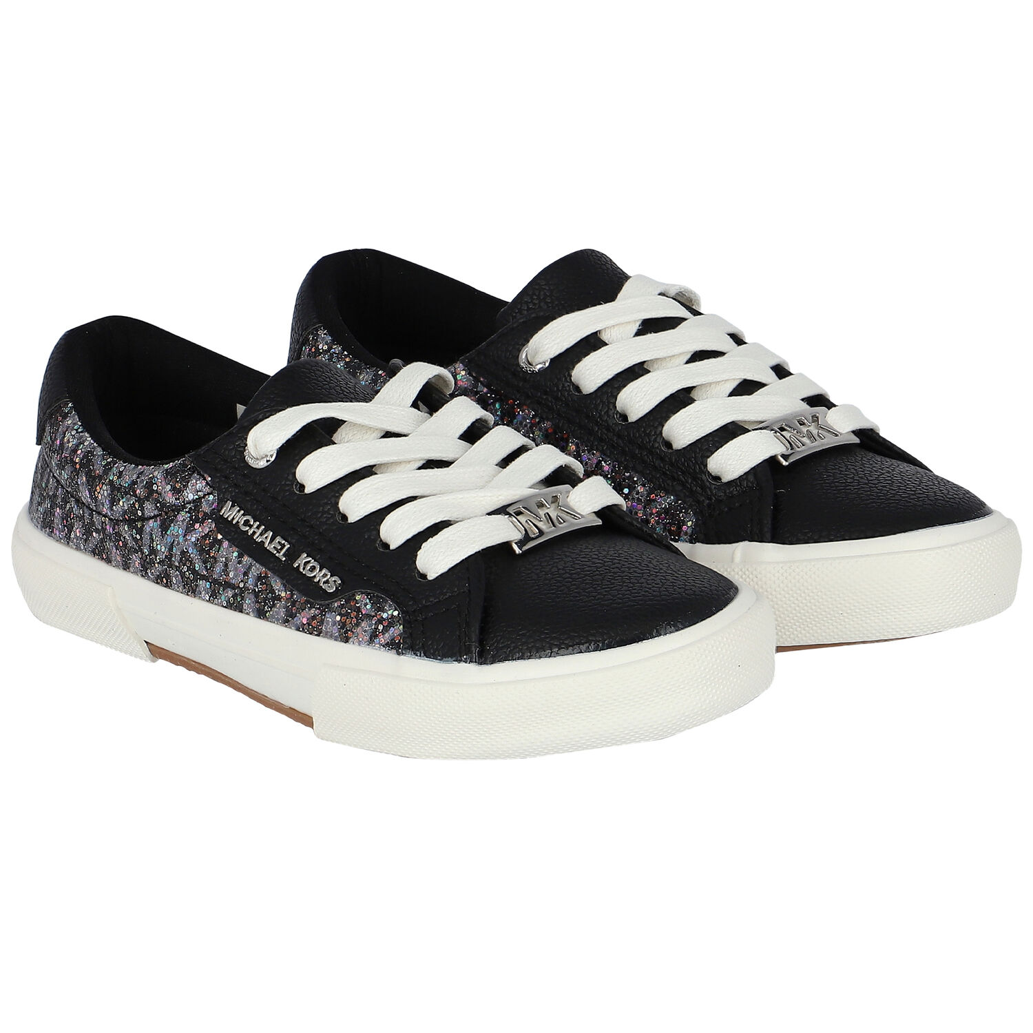 حذاء رياضي بالشعار باللون الأسود للبنات, 1, hi-res