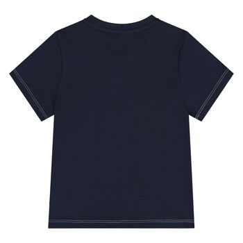 Younger Boys Navy Blue Logo T-Shirt