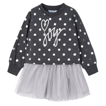 Girls Grey & Silver Skirt Set