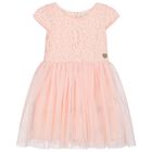 طقم فستان بنات دانتيل باللون الوردي, 1, hi-res