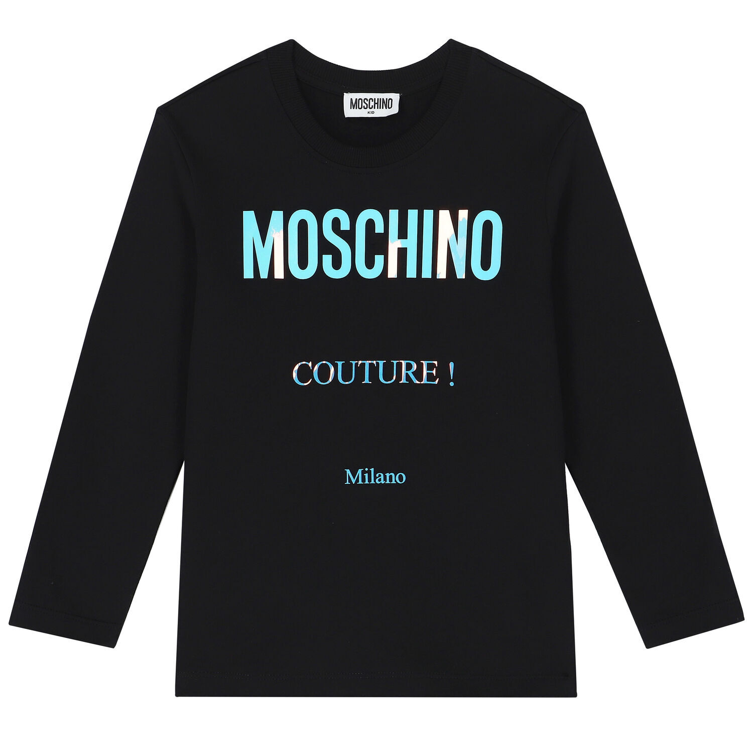 Boys Black Logo Long Sleeve Top, 1, hi-res image number null