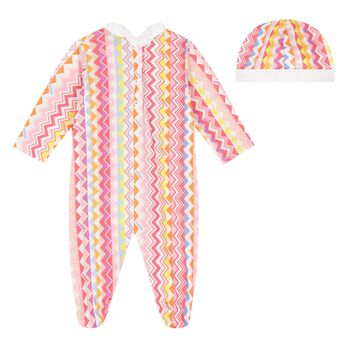 Baby Girls Pink ZigZag Babygrow Gift Set