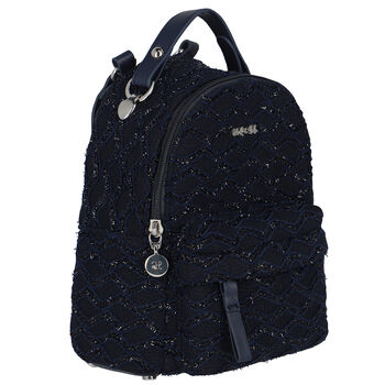Girls Navy Logo Backpack