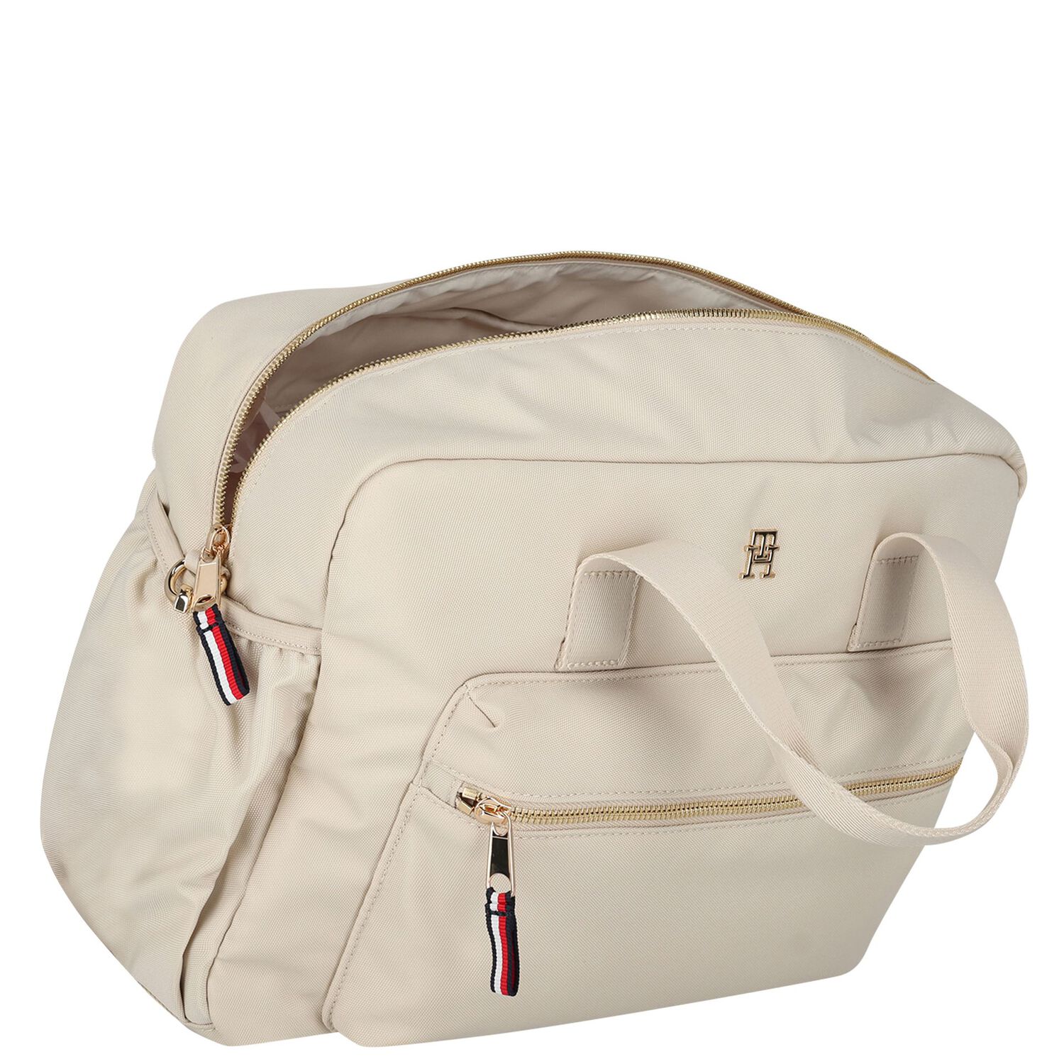 Beige Logo Baby Changing Bag, 1, hi-res