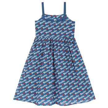 Girls Blue Logo Dress