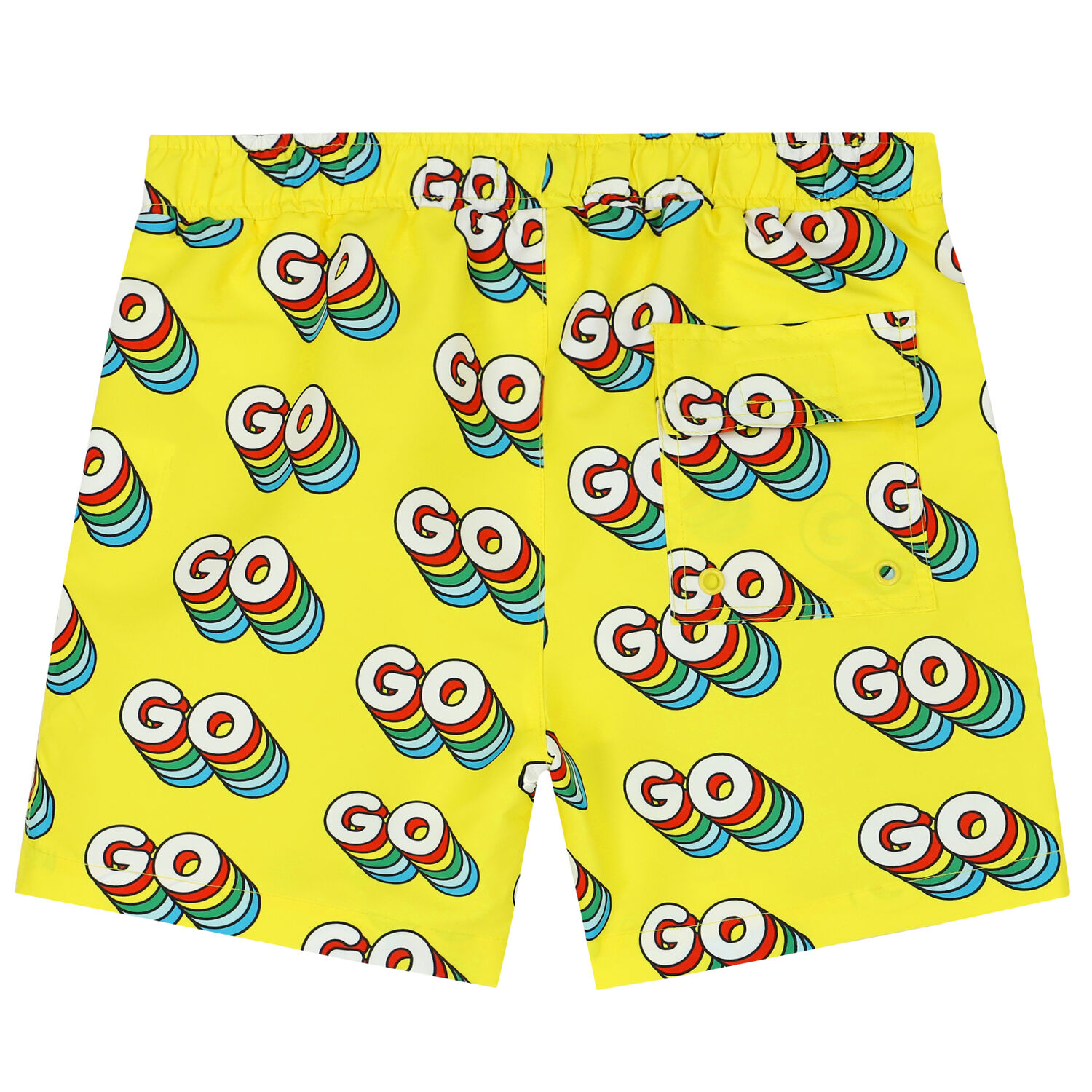 Boys Yellow Swim Shorts, 1, hi-res