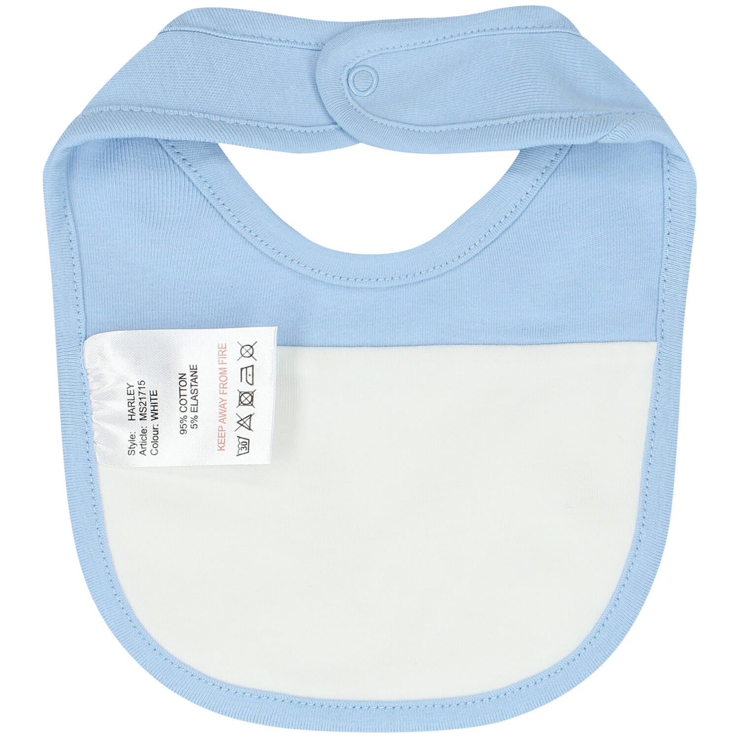 Baby Boys Blue & White Logo Bib, 1, hi-res image number null