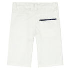 Boys White Logo Shorts, 1, hi-res