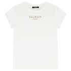 Girls White Logo T-Shirt, 1, hi-res