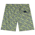 Boys Green Shark Swim Shorts, 1, hi-res