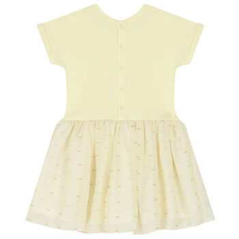 Younger Girls Yellow Bow Chiffon Dress