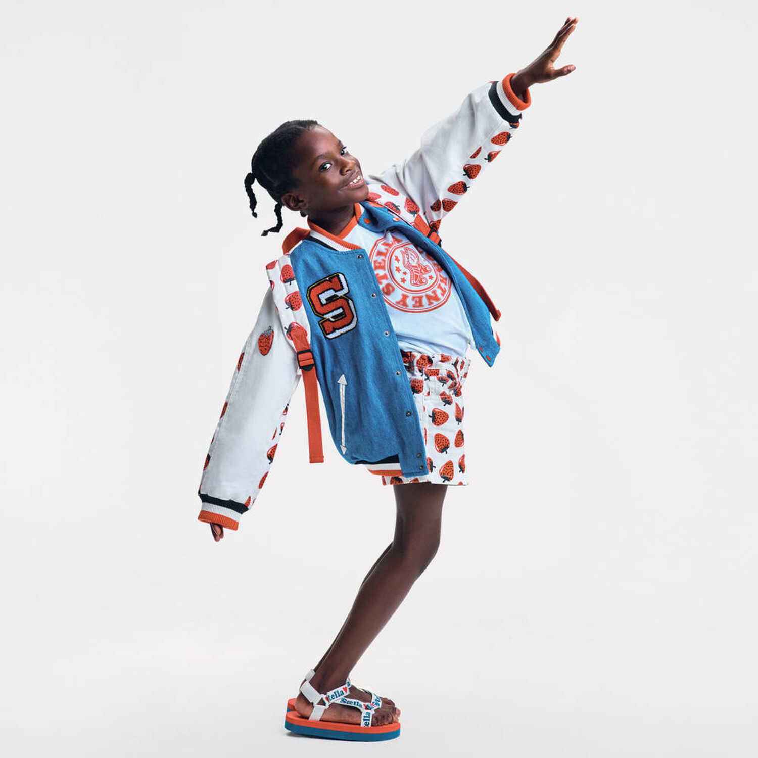 صندل بنات بالشعار باللونين الأحمر والأزرق, 1, hi-res image number null