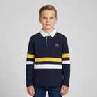 Boys Navy Blue Logo Polo Shirt, 1, hi-res