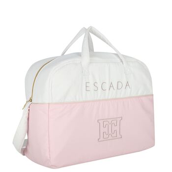 Baby Girls White & Pink Logo Changing Bag