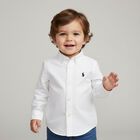 Baby Boys White Logo Shirt, 1, hi-res
