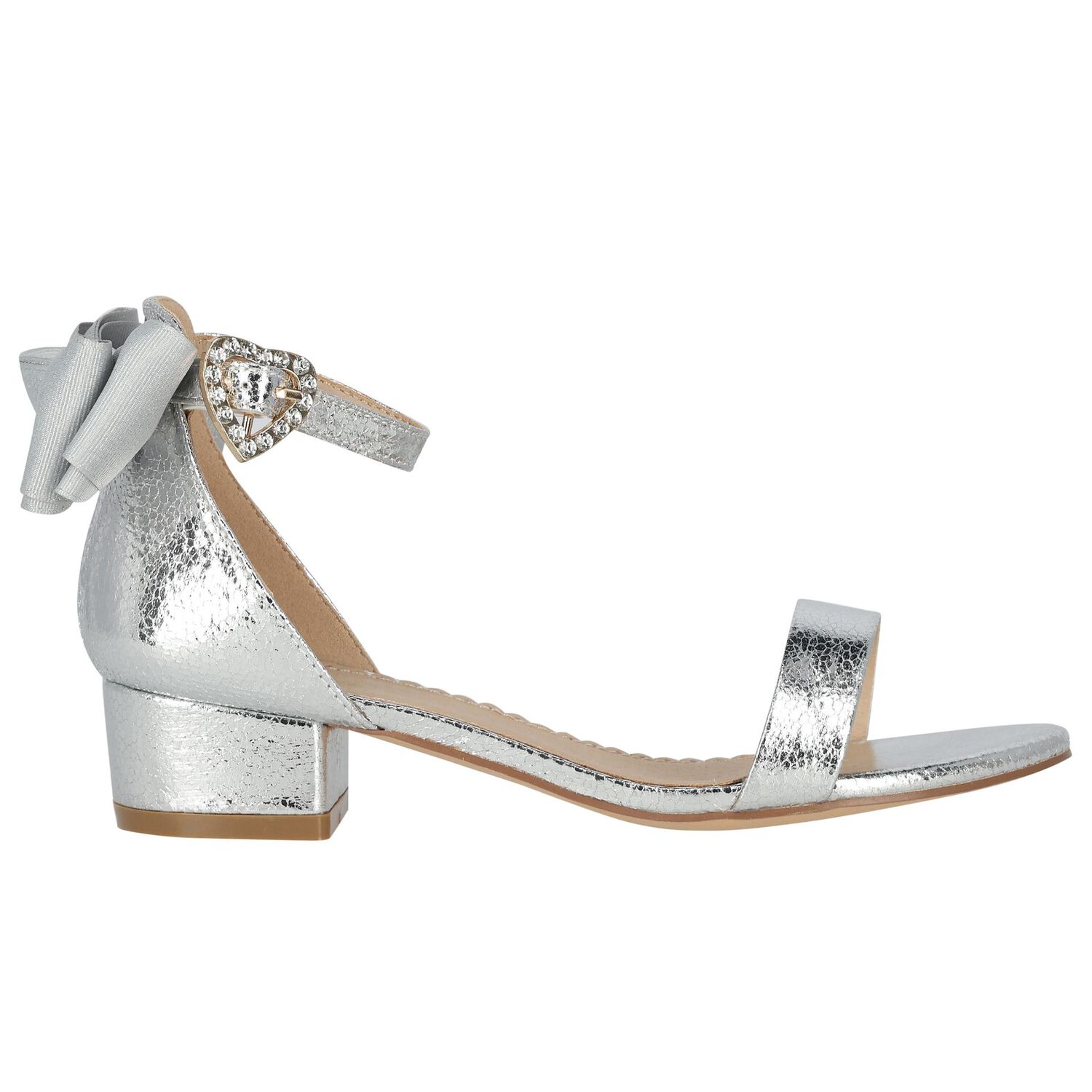 Girls Silver Sandals, 4, hi-res image number null