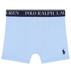 Boy Ivory, Blue  & Navy Blue Logo Boxer Shorts ( 3-Pack ), 2, hi-res