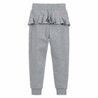 Girls Grey Ruffle Joggers, 1, hi-res
