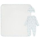 Baby Boys White & Blue Africa Babygrow Gift Set, 1, hi-res