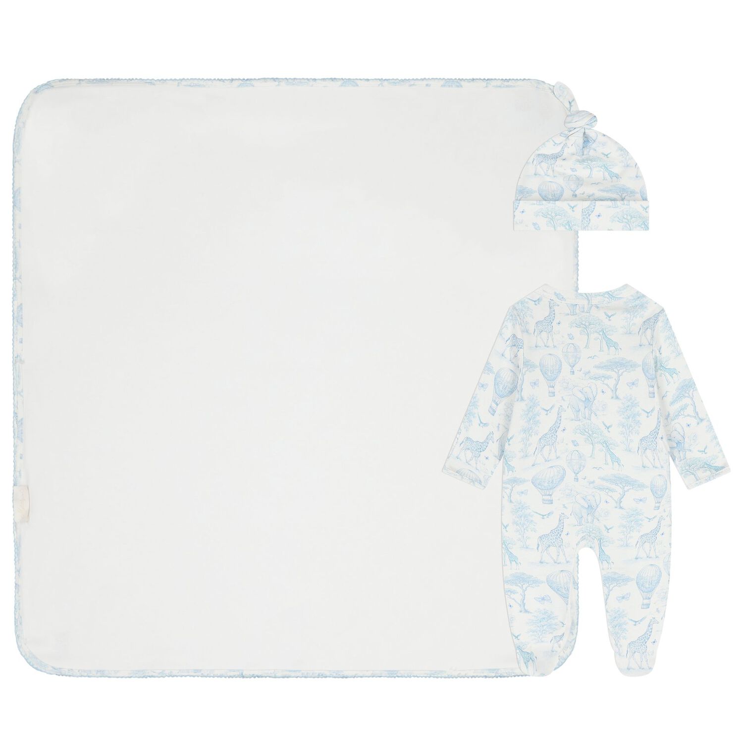 Baby Boys White & Blue Africa Babygrow Gift Set, 1, hi-res