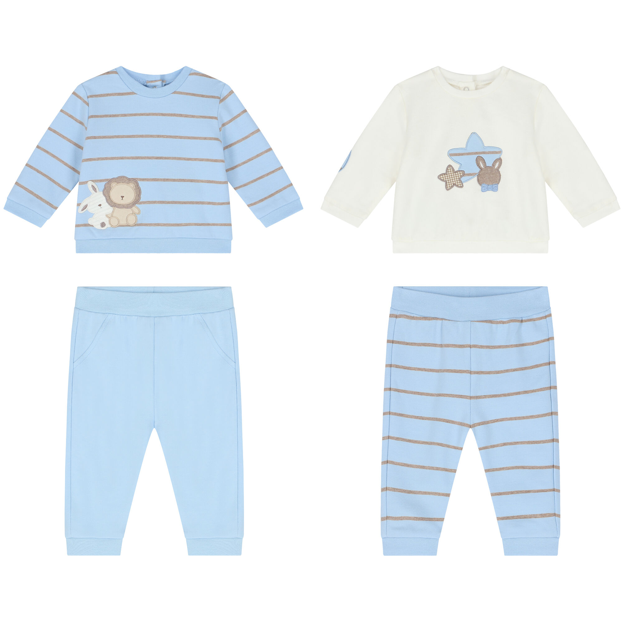 Mayoral Baby Boys Blue Ivory Tracksuits 2 Pack Junior