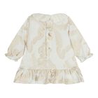 Baby Girls White & Gold Geo Map Dress Set, 1, hi-res