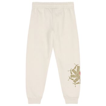 Boys Beige Logo Joggers
