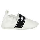 White Logo Baby Pre Walker Shoes, 1, hi-res