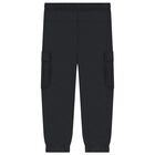 Boys Black Logo Trousers, 1, hi-res