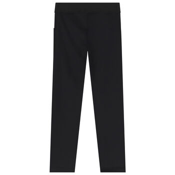 Girls Black Logo Leggings