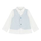 طقم شورت أبيض وأزرق للأولاد الرضع, 2, hi-res