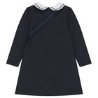 Girls Navy Blue Dress Set, 1, hi-res