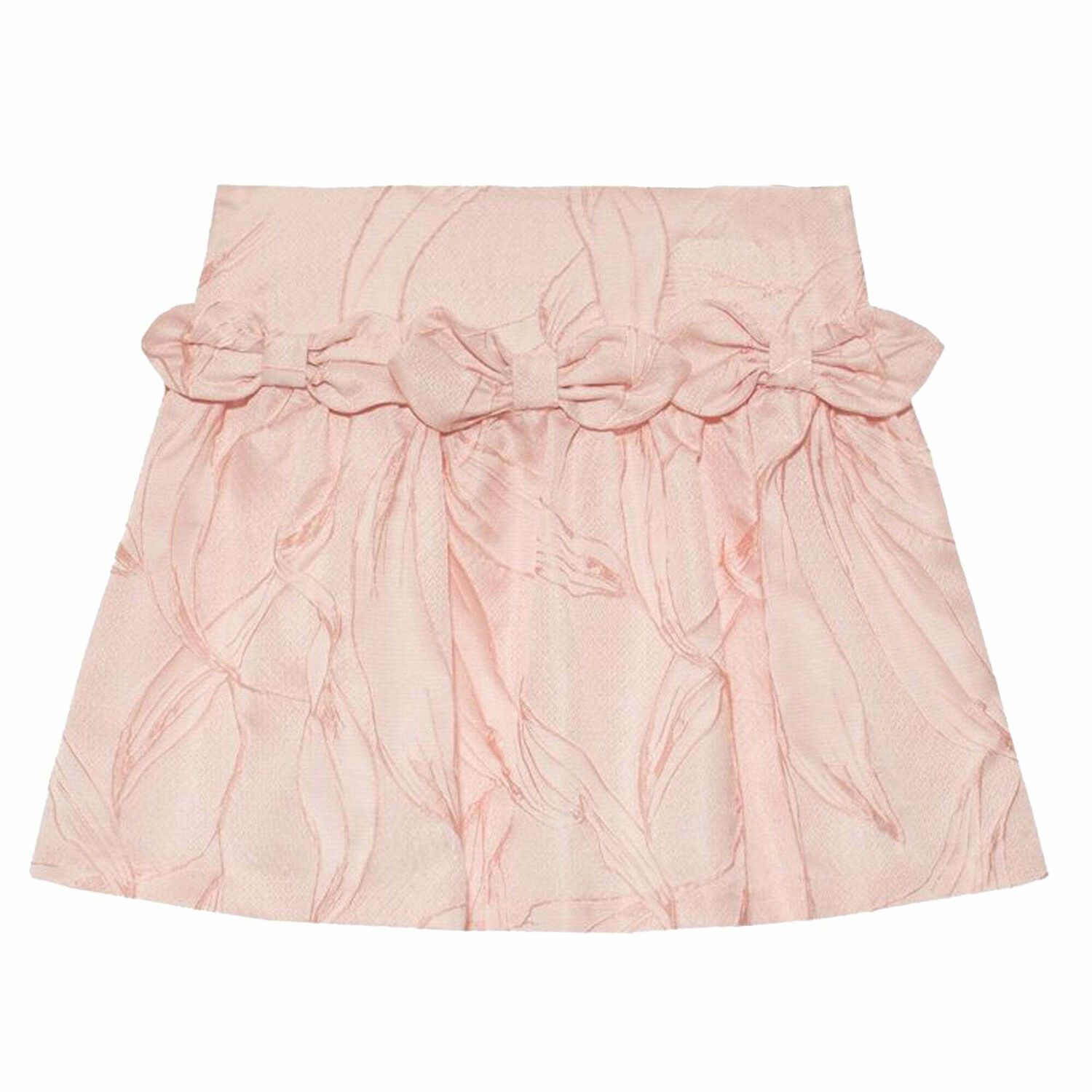 Girls Pink Jacquard Bow Skirt, 1, hi-res image number null
