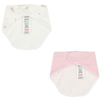 Baby Girls White & Pink Bibs ( 2 Pack )