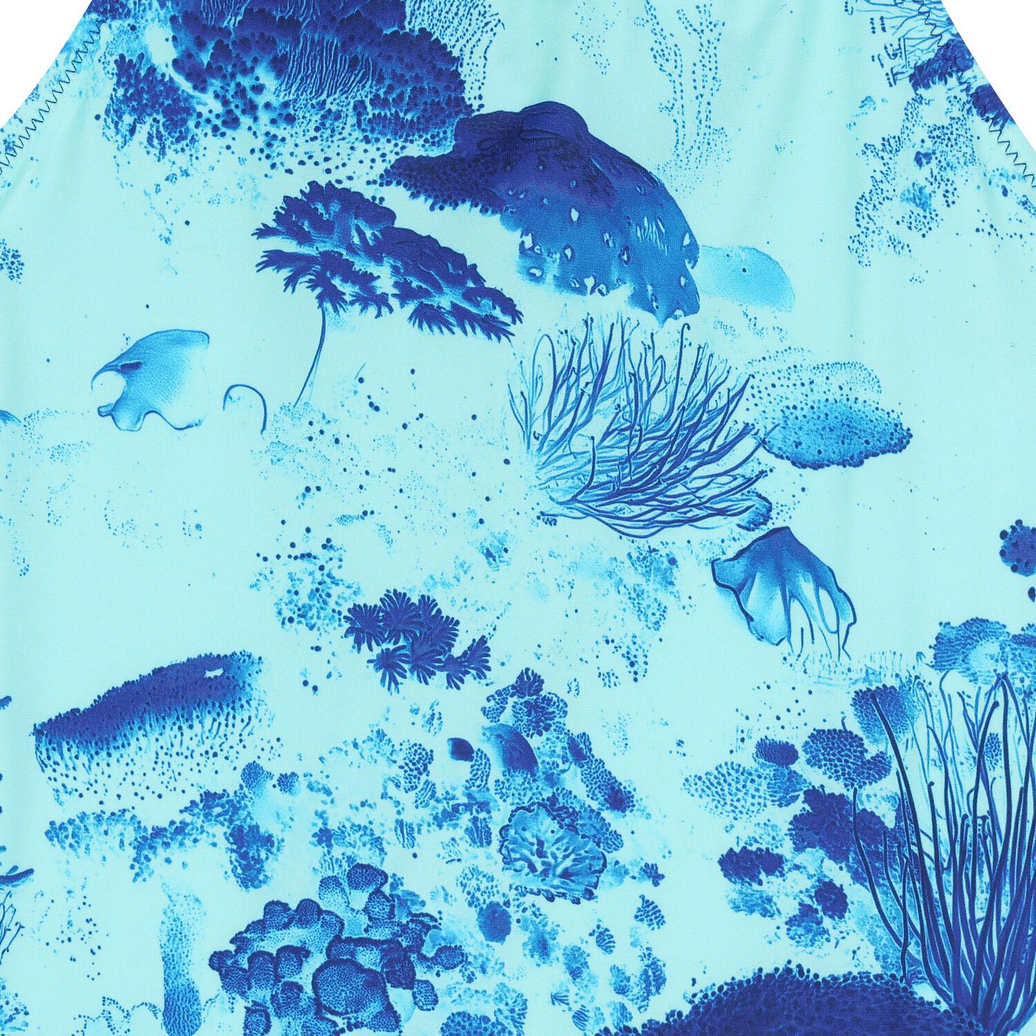 Girls Blue Coral Reef Logo Swimsuit, 1, hi-res
