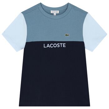 Boys Blue Colourblock Cotton T-Shirt